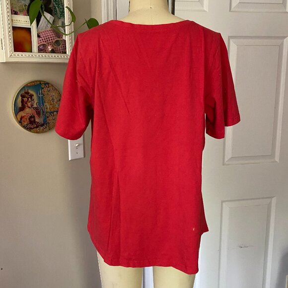 BOB MACKIE Red Tailored Fit Classic Cap Sleeve T-Shirt *MEDIUM* - Picture 4 of 5